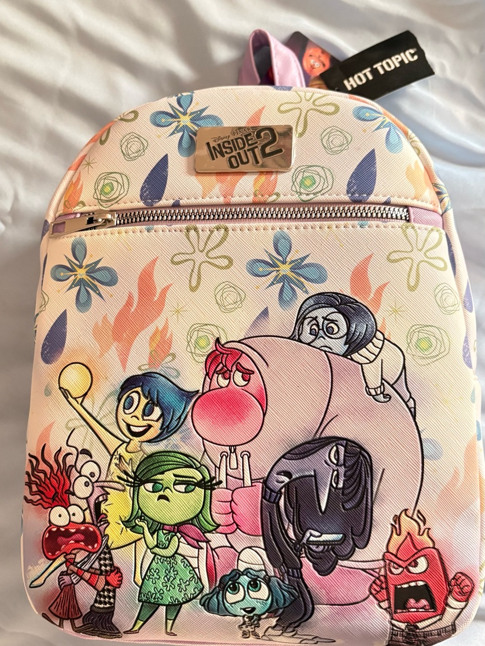 Hot Topic Pastel Inside Out 2 Kids Mini Backpack - Pink Multicolor